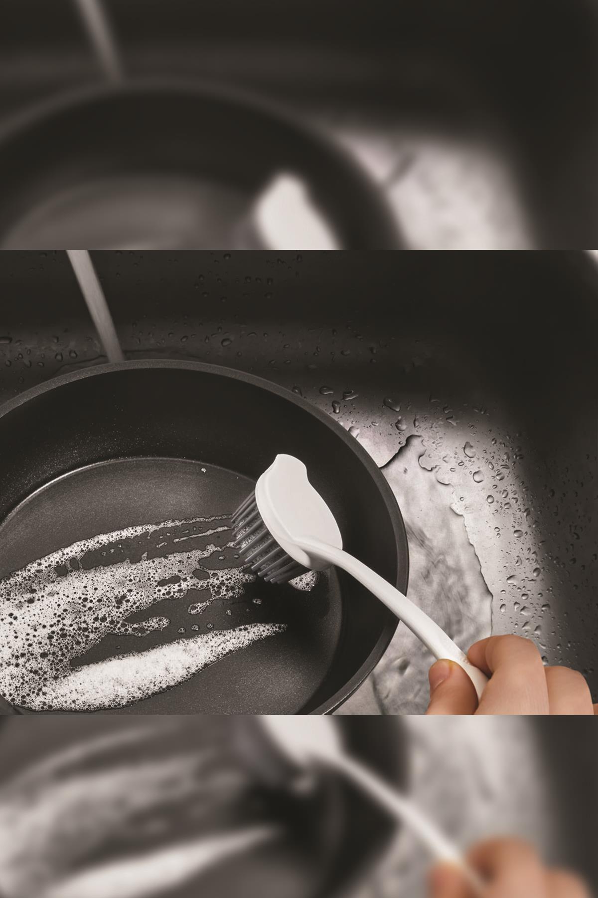 Çok Amaçlı Silikon Bulaşık Yıkama &amp; Lavabo Temizleme &amp; Mutfak Tezgahı Temizleme Fırçası