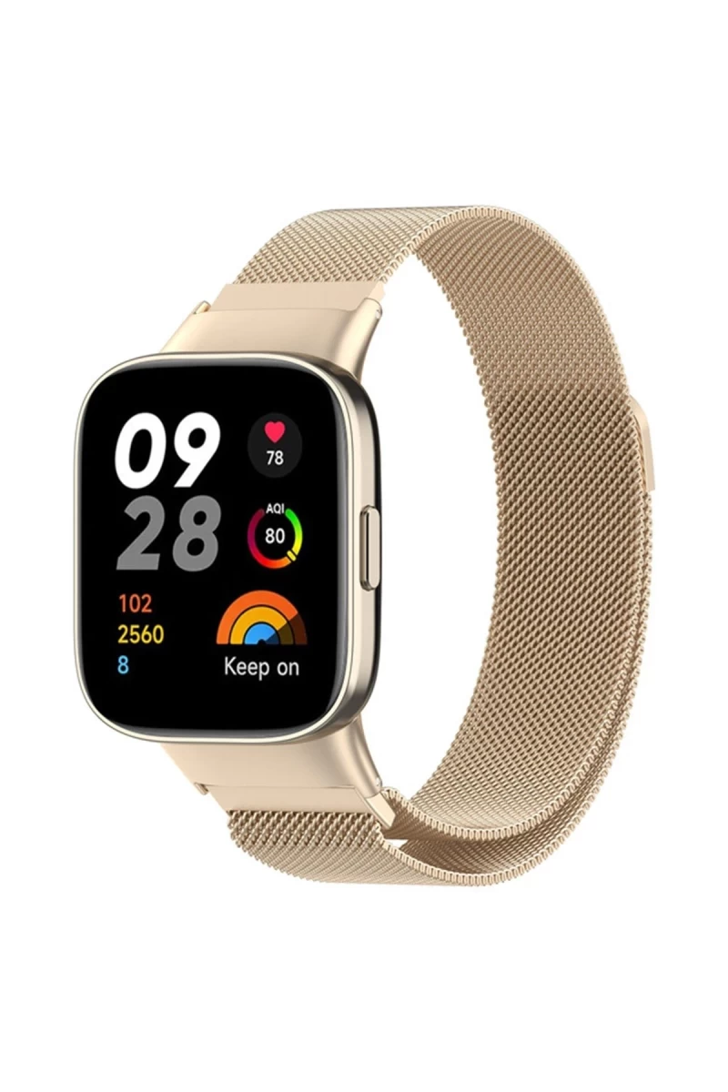 Xiaomi Redmi Watch 3 Metal Mıknatıslı Kordon - Metalik Gold