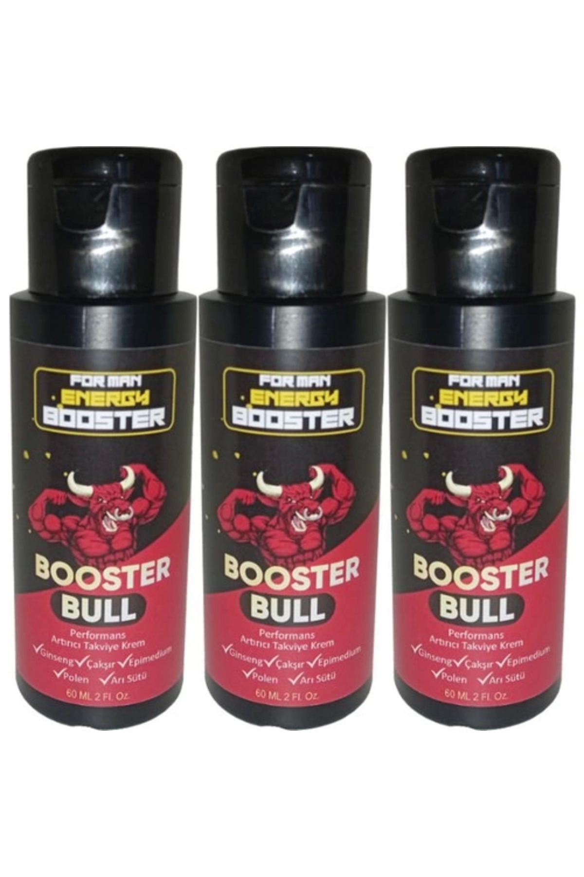 Booster Bull 3 Adet Erkeklere Özel Yüksek Hızlı Aktivasyon Kremi 60 ml - 3 Adet 60 ml