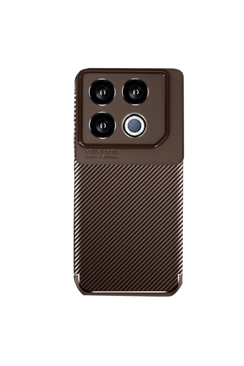 İnfinix GT 20 Pro Kılıf Auto Focus Karbon Kapak - Kahverengi