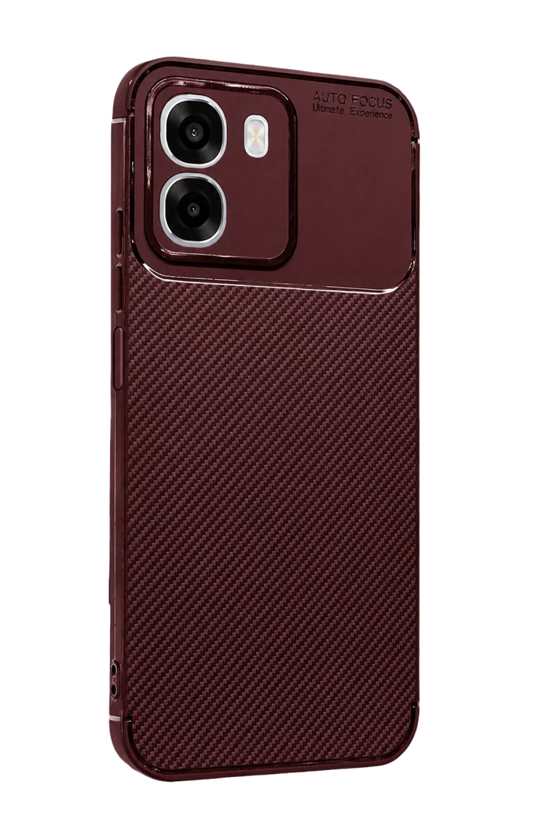 Oppo Oppo A6T 5G Uyumlu Auto Focus Karbon Kapak - Bordo