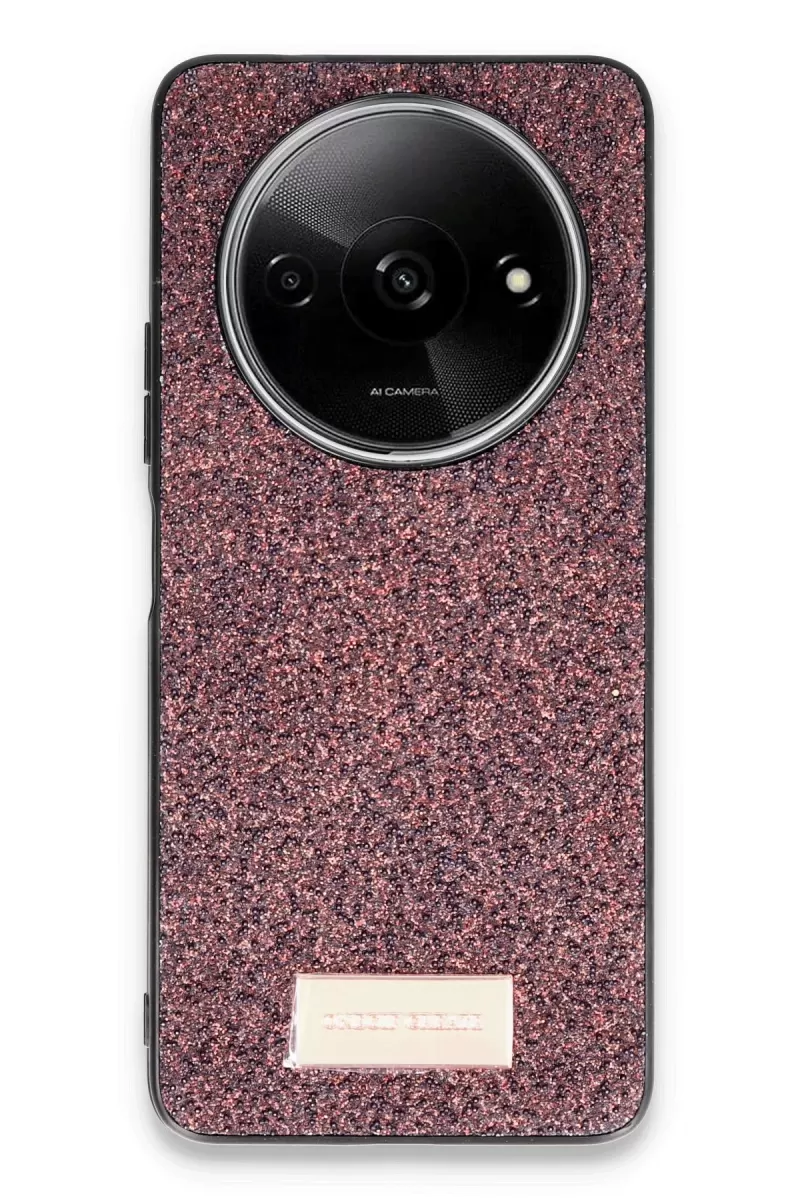 Onegif Xiaomi Redmi A3 4G Uyumlu Bright Simli Kapak - Derin Mor