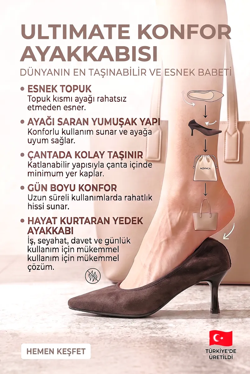 Saphine Esnek Yumuşak Kaymaz Taban Katlanabilir (4/6 cm) Kahve Süet Sivri Burun Kadın Ayakkabı
