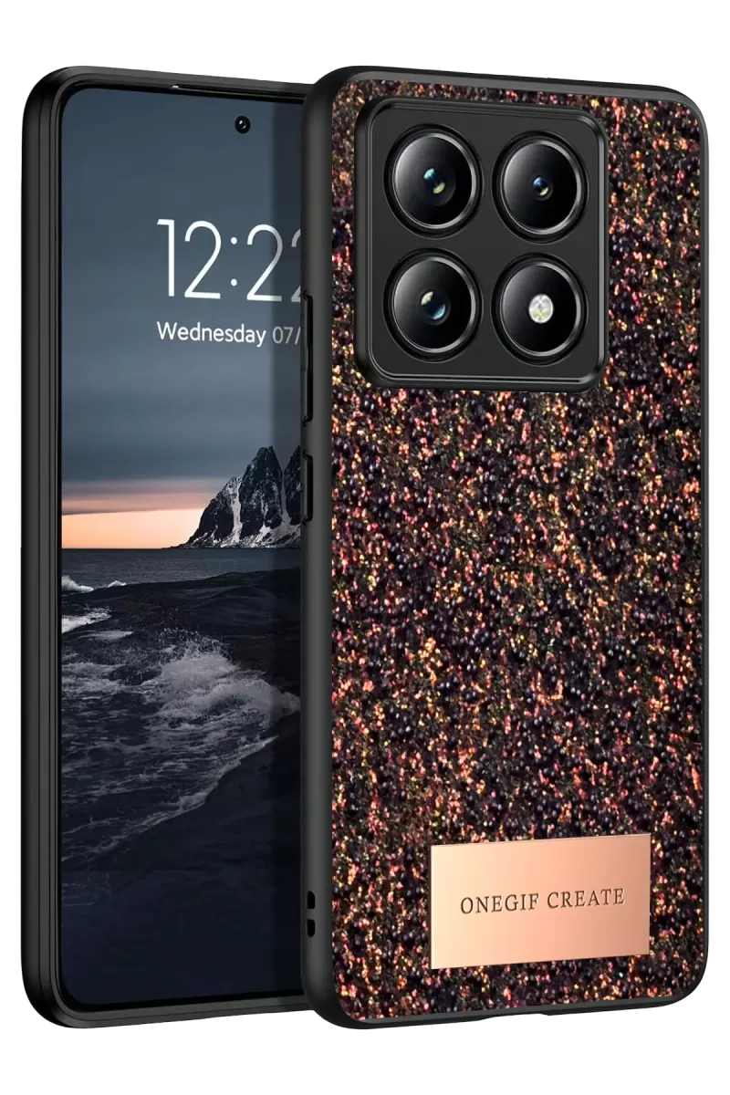 Onegif Xiaomi Mi 14T Pro Uyumlu Bright Simli Kapak - Derin Mor