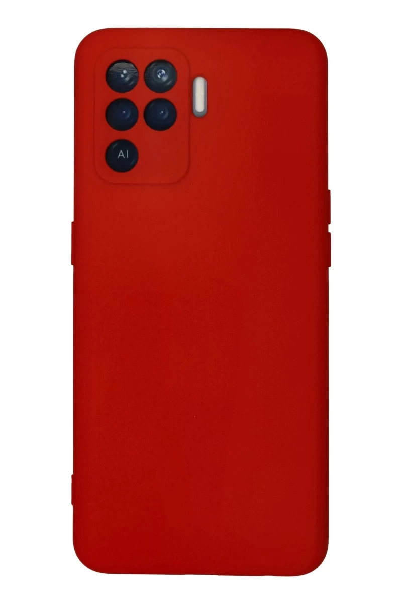 Oppo Reno 5 Lite Uyumlu Kılıf Nano içi Kadife Silikon - Kırmızı
