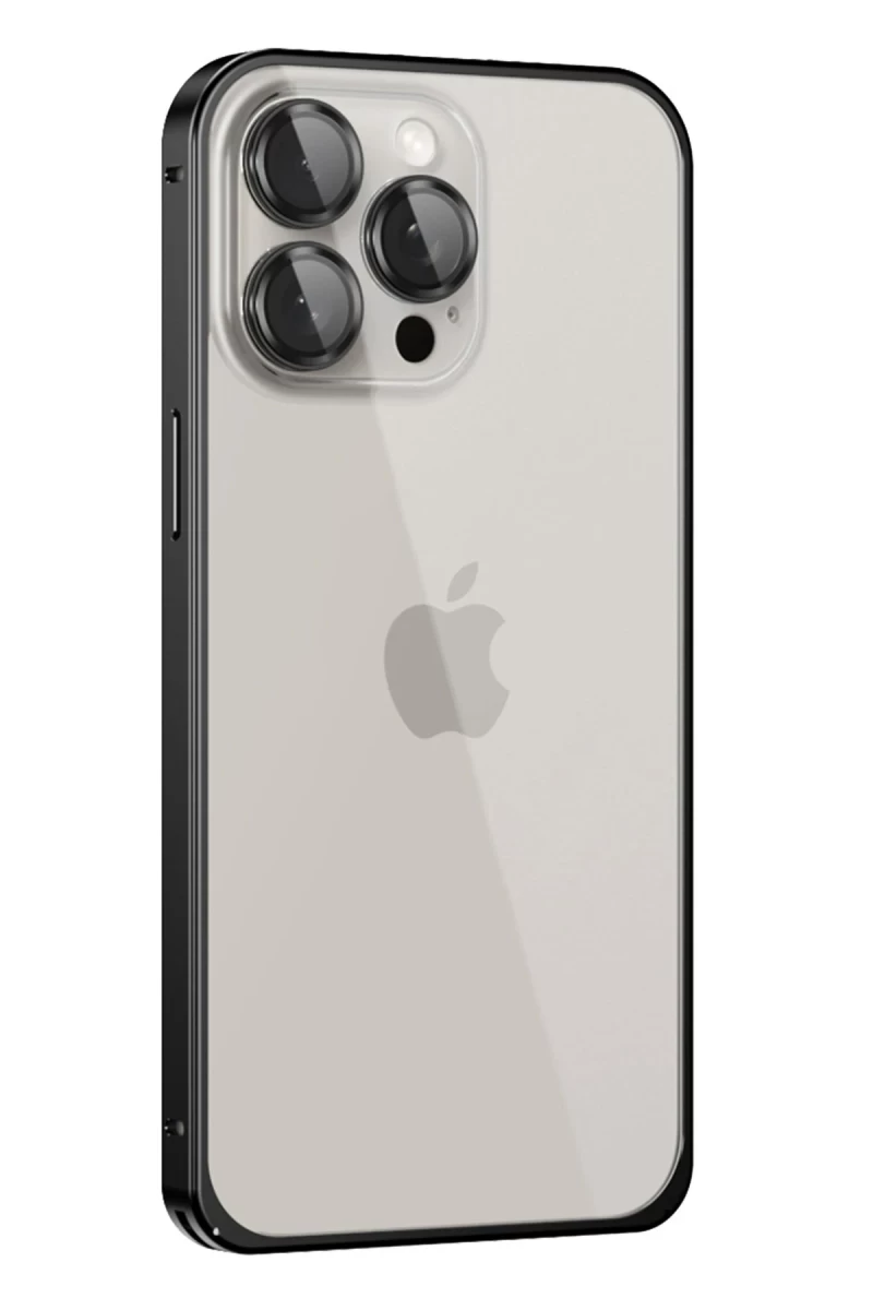 Joko Apple iPhone 15 Pro Uyumlu Metal Bumper Mat Kapak - Siyah