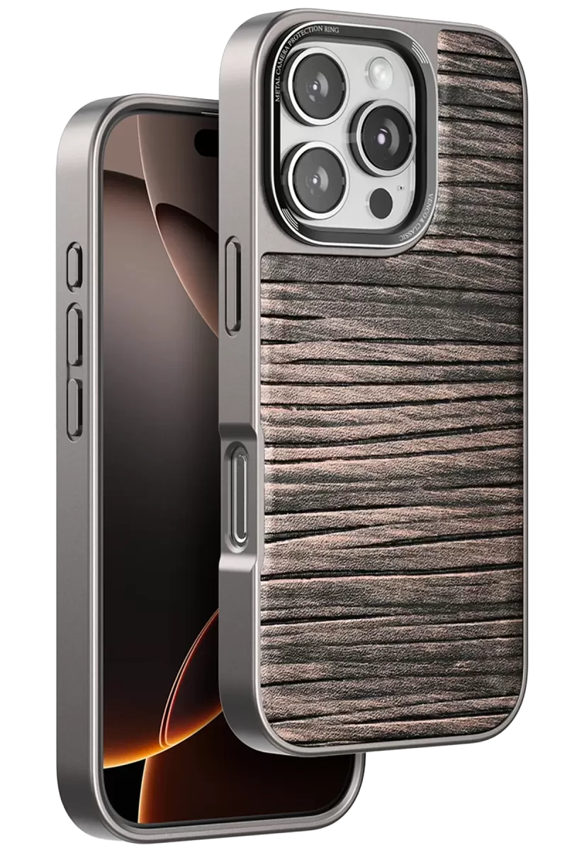 Venco Apple iPhone 16 Pro Uyumlu Wave Kapak - Kahverengi