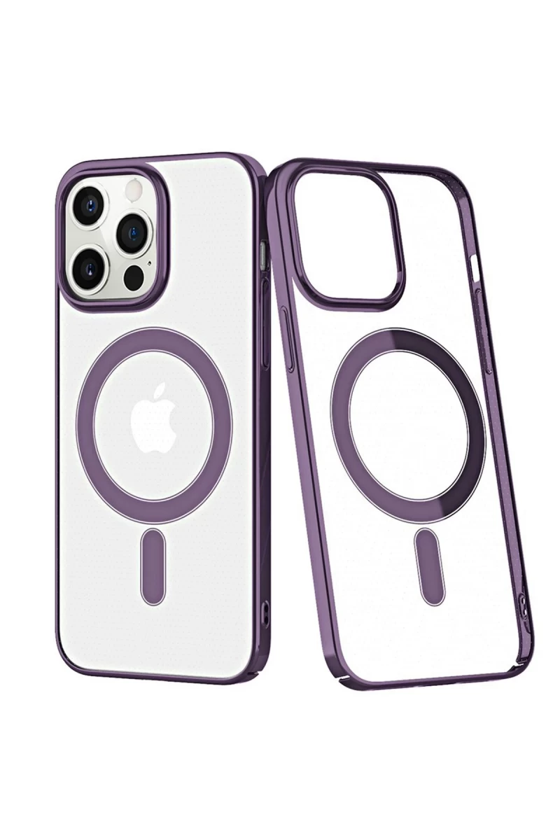 Apple iPhone 13 Pro Uyumlu Kılıf Element Magneticsafe Sert Kapak - Derin Mor