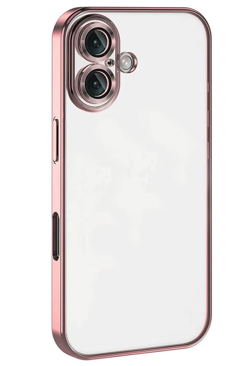 Apple iPhone 16 Plus Uyumlu Kılıf Lensli Silikon - Pembe