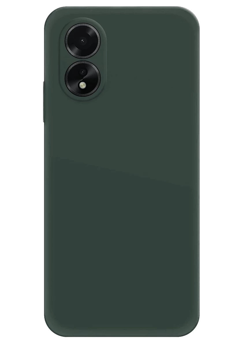Oppo A38 Uyumlu Kılıf First Silikon - Koyu Yeşil