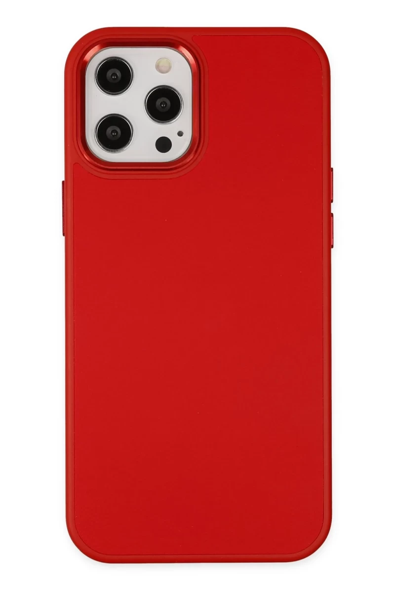 Apple iPhone 12 Pro Max Uyumlu Kılıf Asya Deri Silikon - Kırmızı