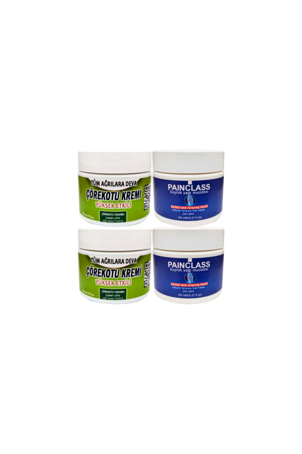 Çörek Otu Kremi Etkili Orta Boy 2x 100 ml + Painclass 2x 150 ml Kuyruk Yağı Kremi