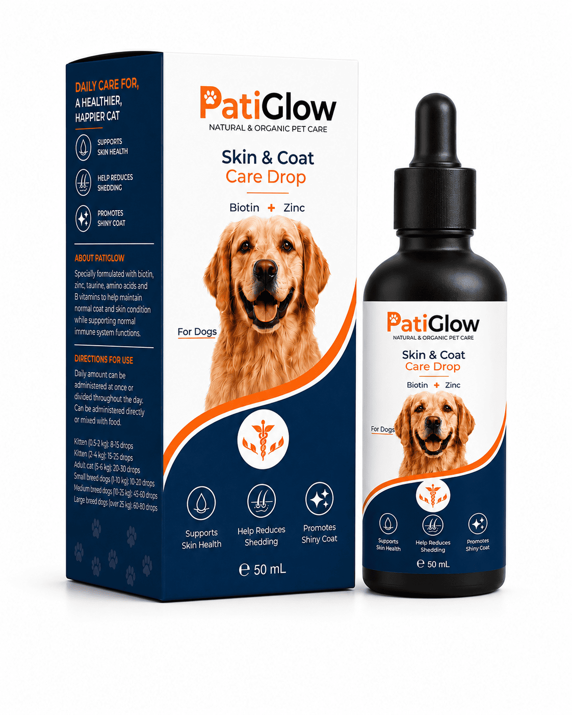 PatiGlow Köpek Tüy ve Cilt Bakım Damlası 50 ml