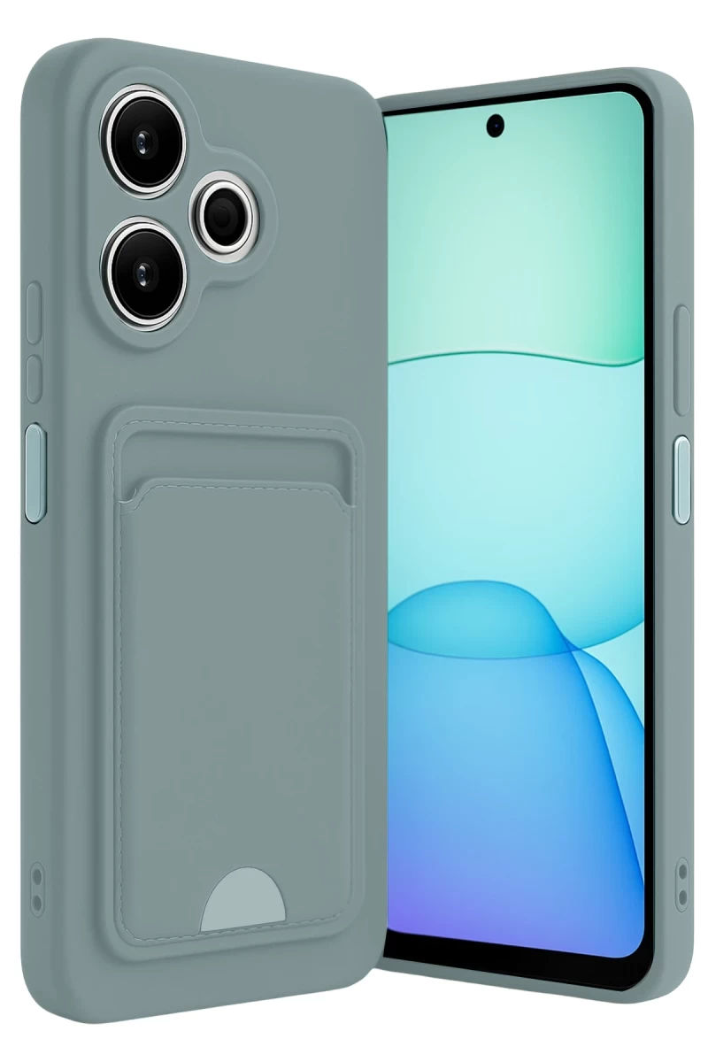 Xiaomi Redmi 13 4G Uyumlu Kılıf Kelvin Kartvizitli Silikon - Açık Yeşil