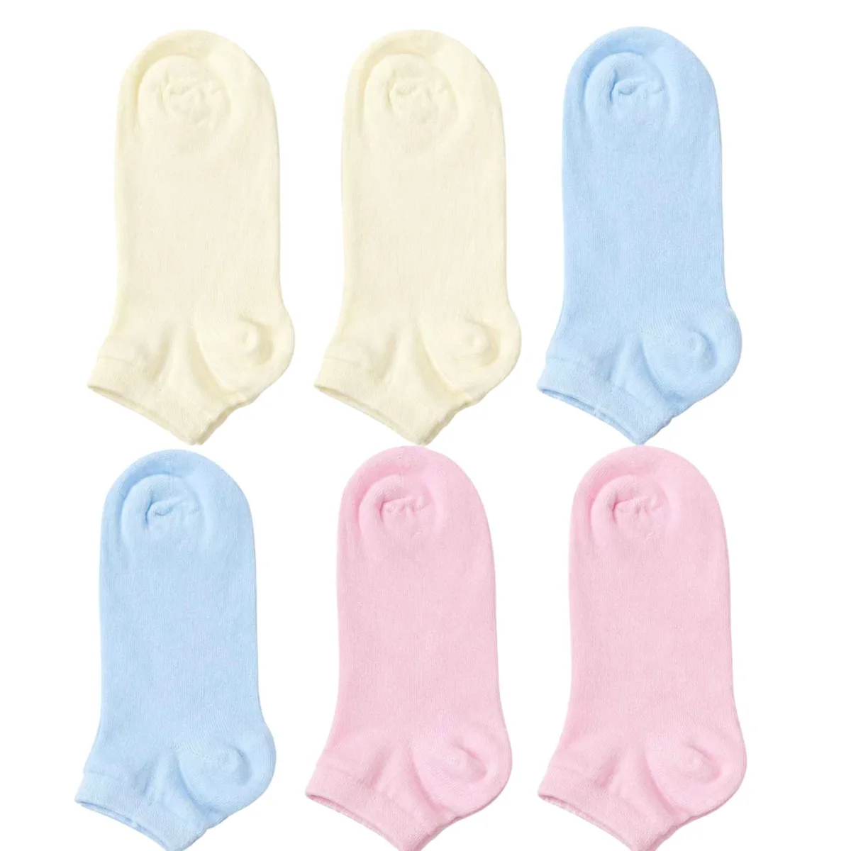 Kadın Bambu Dikişsiz Patik Çorap 6'lı Paket - Yumuşak, Nefes Alan, Nem Emici Kısa Konç Günlük Çorap - Krem, Mavi, Pembe · BEDEN: 36-40 · RENK: Çok Renkli 6 lı