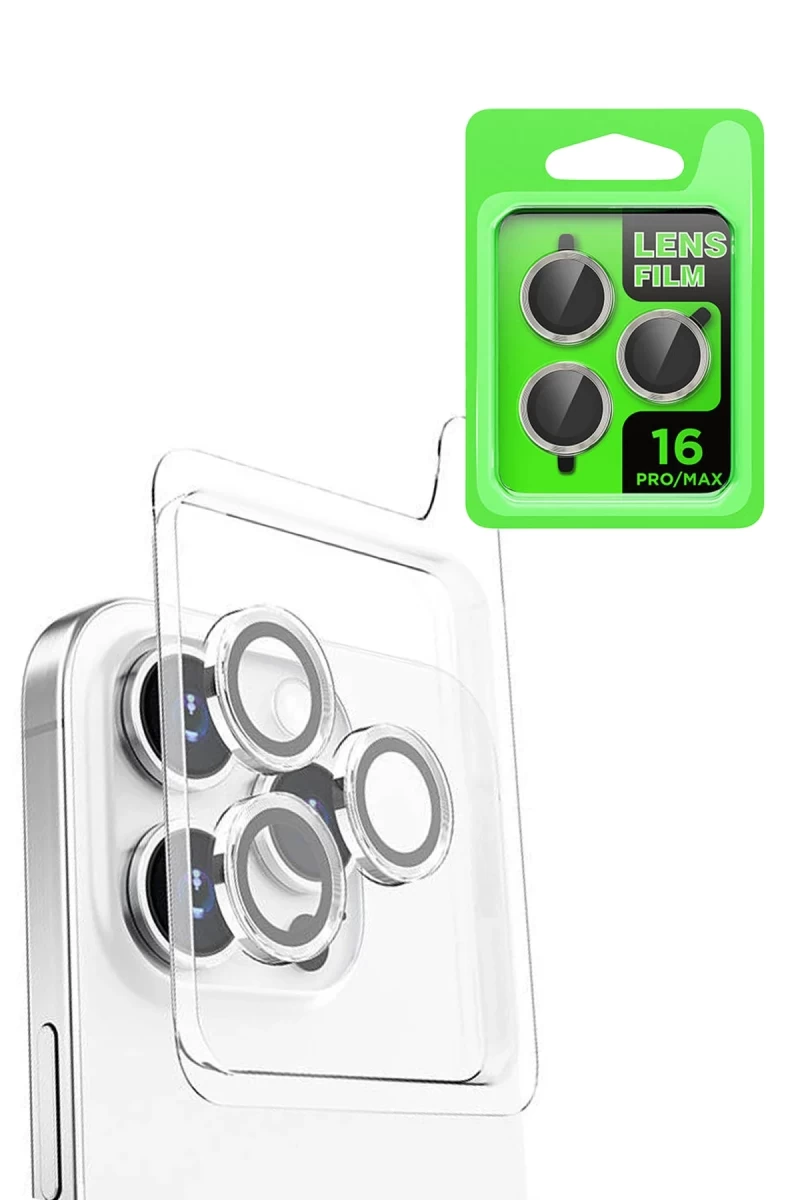 Apple iPhone 16 Pro Uyumlu Raze Metal Kamera Lens - Beyaz