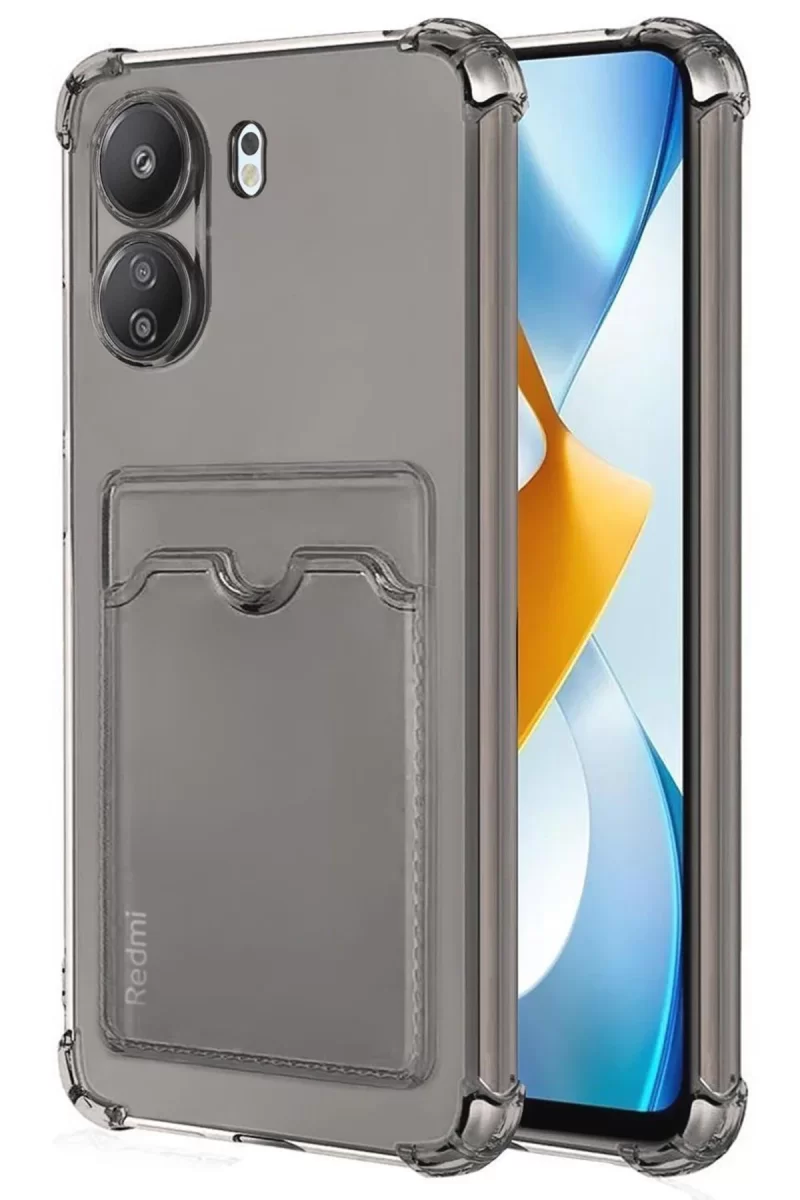 Xiaomi Redmi 13C Uyumlu Kılıf Kart Şeffaf Silikon - Şeffaf