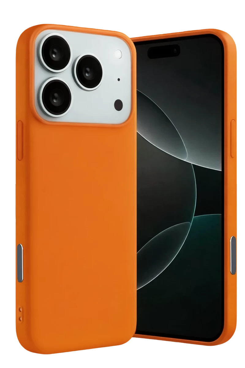 Apple iPhone 17 Pro Max Uyumlu Nano içi Kadife Silikon - Turuncu