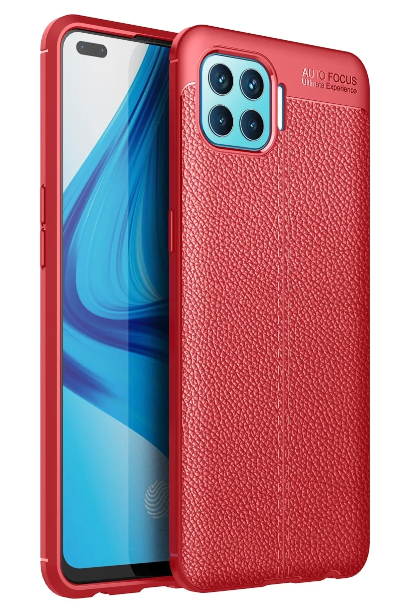 Oppo Reno 4 Lite Uyumlu Kılıf Auto Focus Kapak - Kırmızı