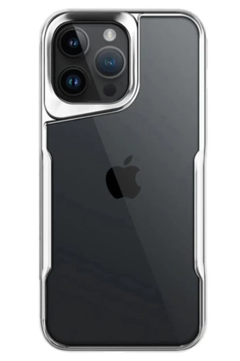 Apple iPhone 14 Pro Max Uyumlu Kılıf Boyi Silikon Kapak - Gümüş