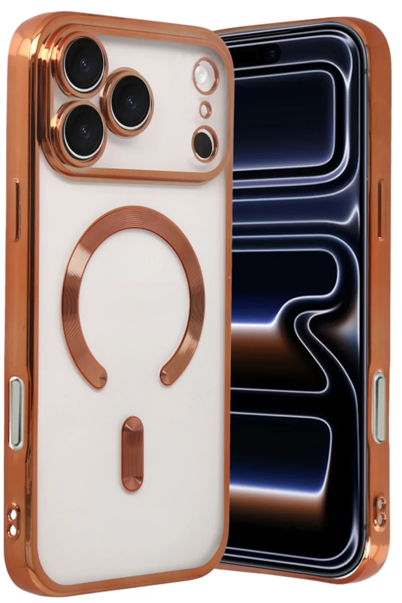 Apple iPhone 17 Pro Uyumlu Kross Magneticsafe Kapak - Turuncu