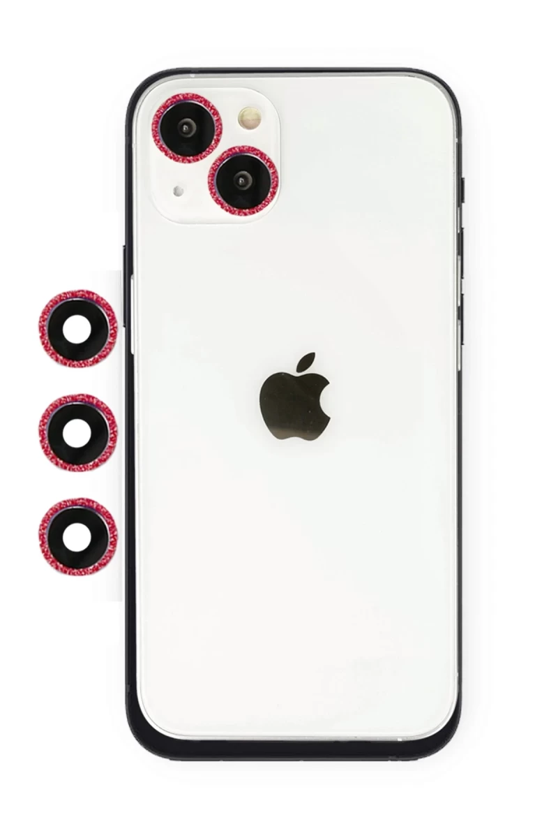 Apple iPhone 14 Uyumlu Shine Kamera Lens - Kırmızı
