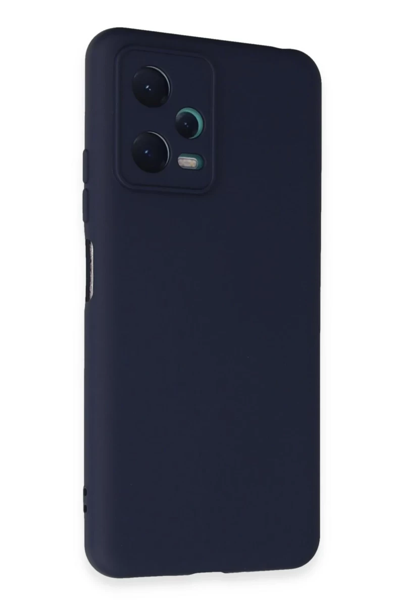 Xiaomi Redmi Note 12 5G Uyumlu Kılıf Nano içi Kadife Silikon - Lacivert