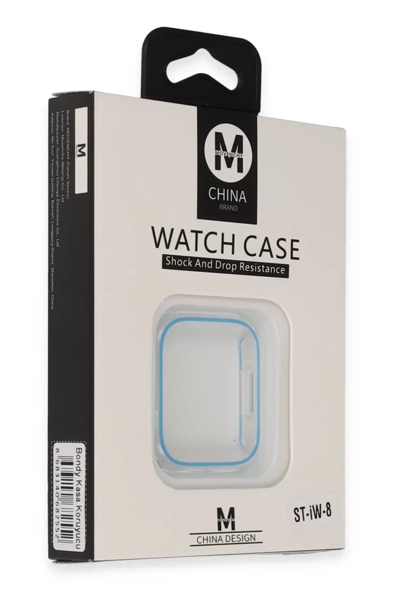 Movenchy Apple Watch 45mm Uyumlu Bondy Kasa Koruyucu - Mavi