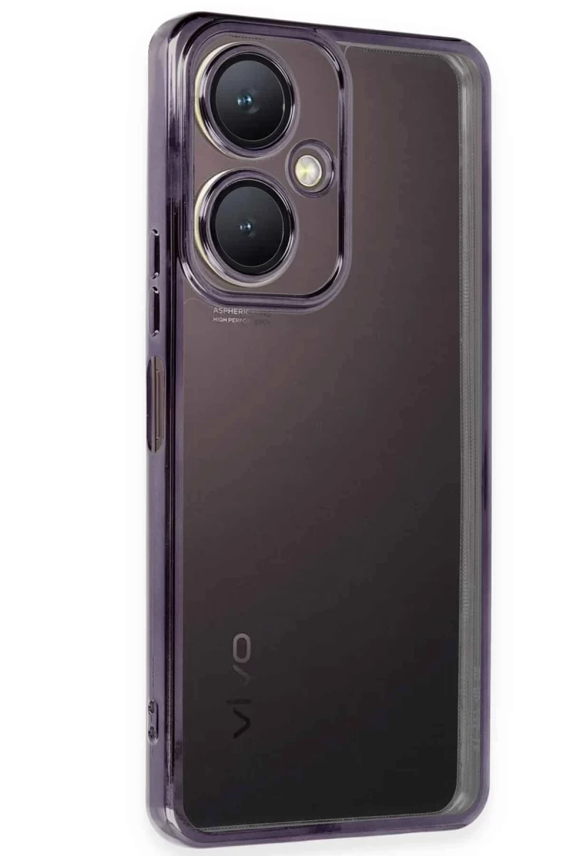Vivo Y27 Uyumlu Kılıf Lensli Silikon - Mor