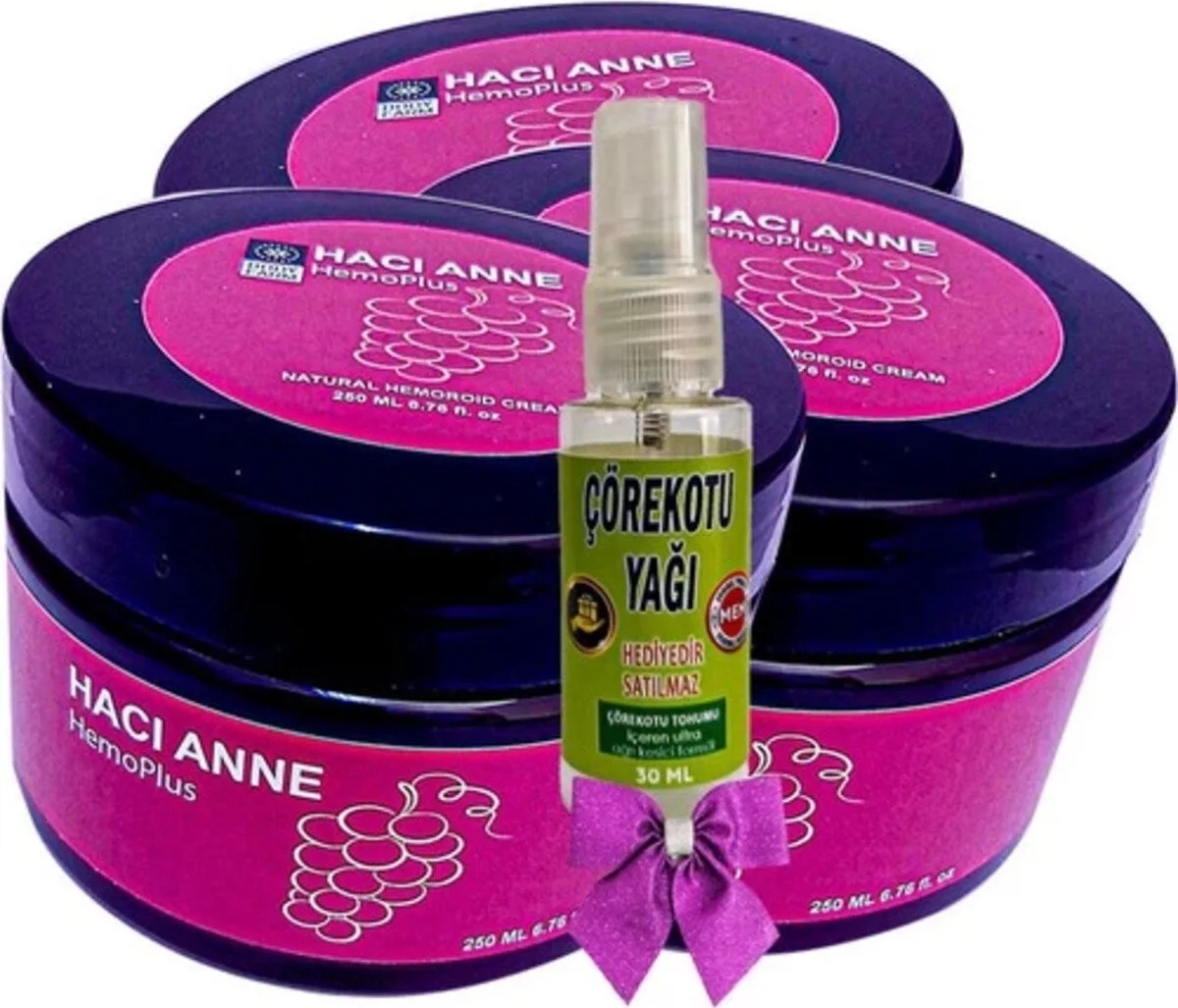 Süper Hacı Anne Hemoplus Kremi 200 ml x 3 Adet + Çörek Otu Yağı 30 ml