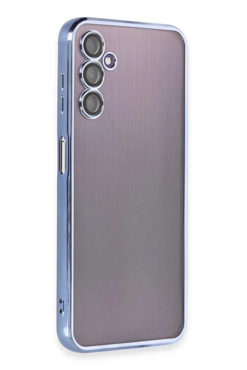 Samsung Galaxy A14 4G Uyumlu Kılıf Lensli Silikon - Açık Mavi