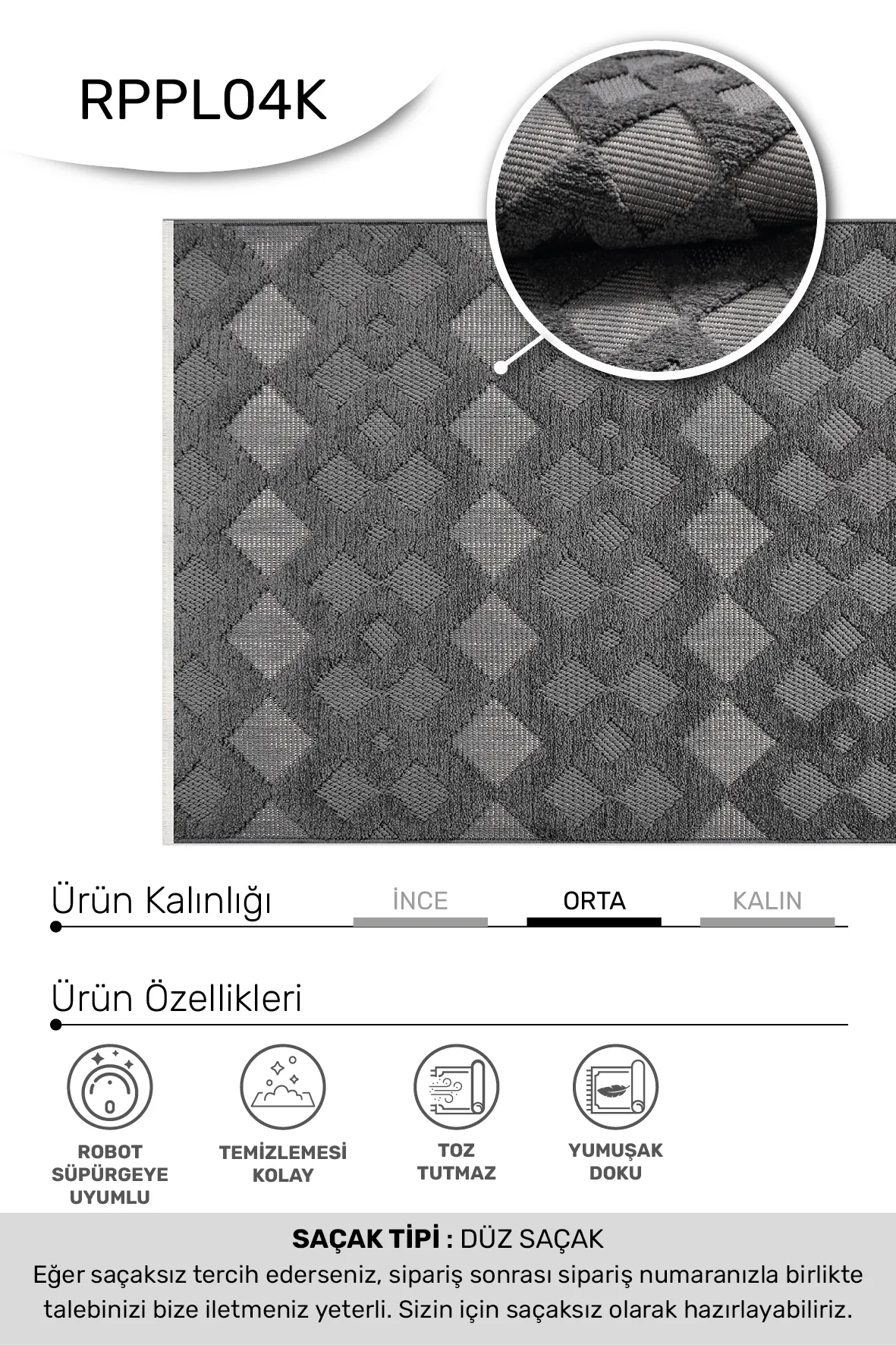 YoudayHomeCollection MASAL Model Oturma Odası Halısı · EBAT: 100X100