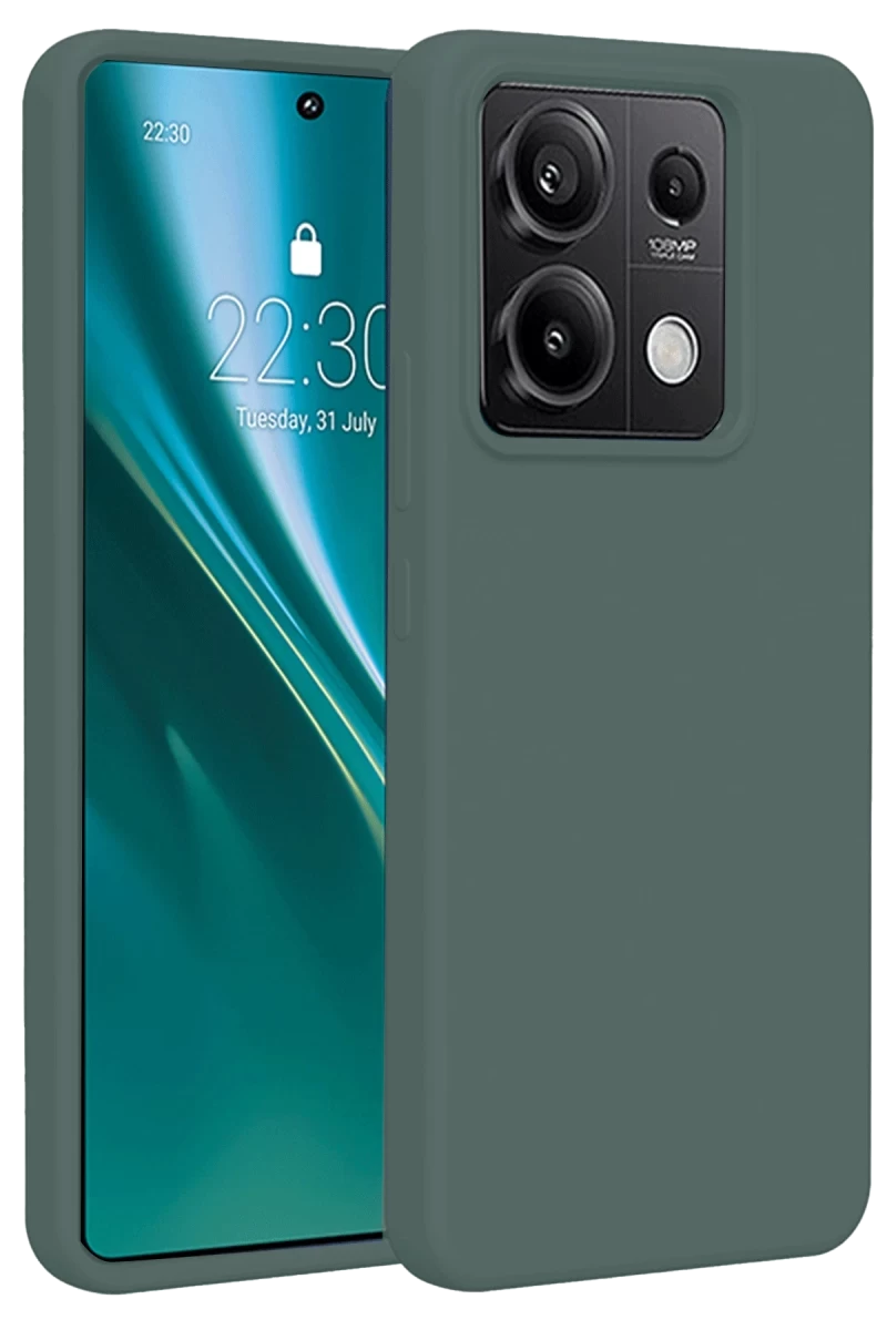 Xiaomi Redmi Note 13 Pro 4G Uyumlu Kılıf First Silikon - Koyu Yeşil
