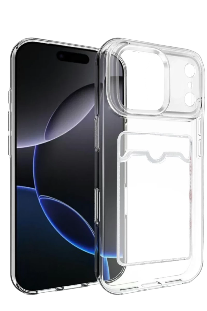 Apple iPhone 17 Pro Uyumlu Kart Şeffaf Silikon - Şeffaf