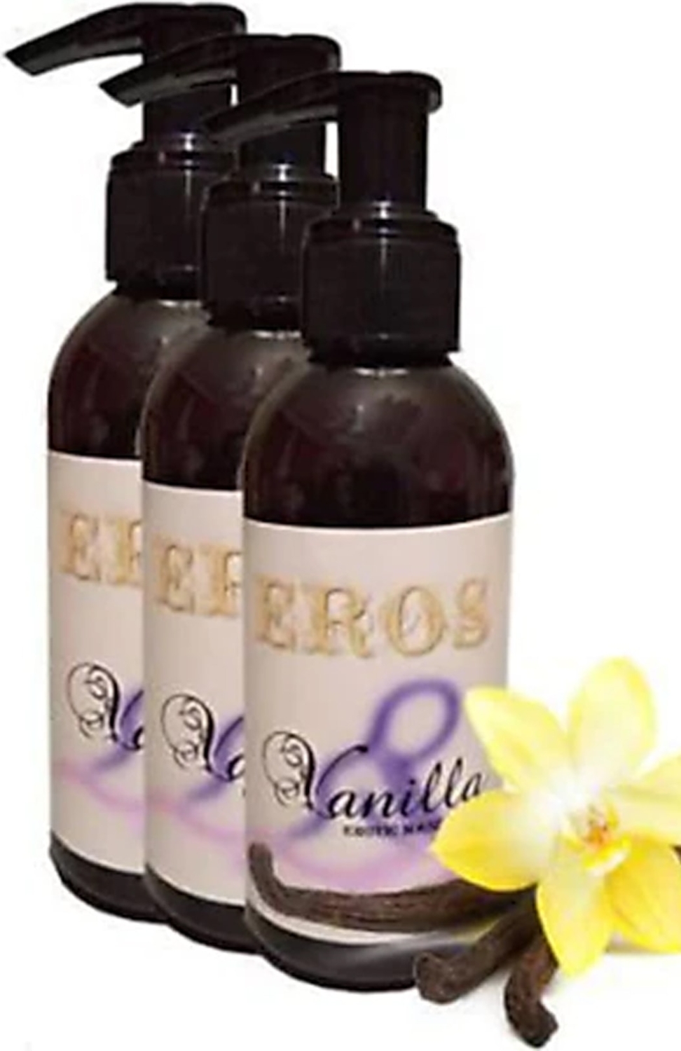Eros Hologramlı Vanilla Massage Oil 120 Ml Vanilya Kokulu  Masaj Yağı 3 Adet