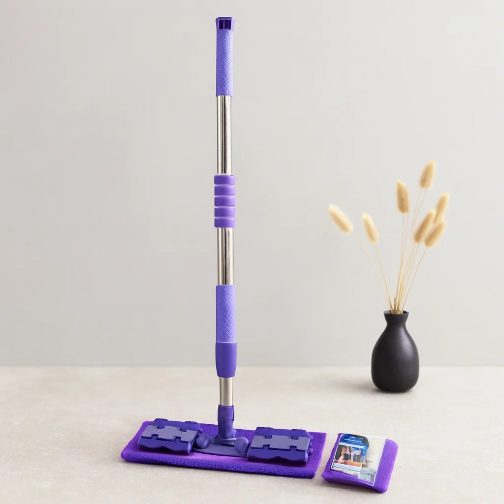 Mandallı Palet Mop Mikrofiber Paspas Metal Uzayan Sap 70-107 cm 360°