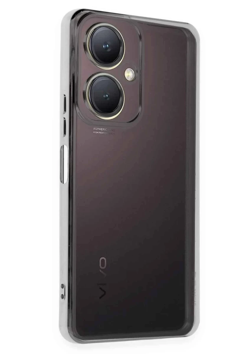 Vivo Y27 Uyumlu Kılıf Lensli Silikon - Gümüş