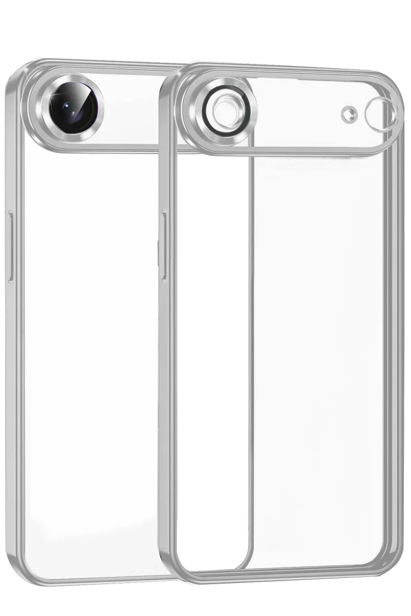 Apple iPhone 17 Air Uyumlu Lensli Silikon - Gümüş