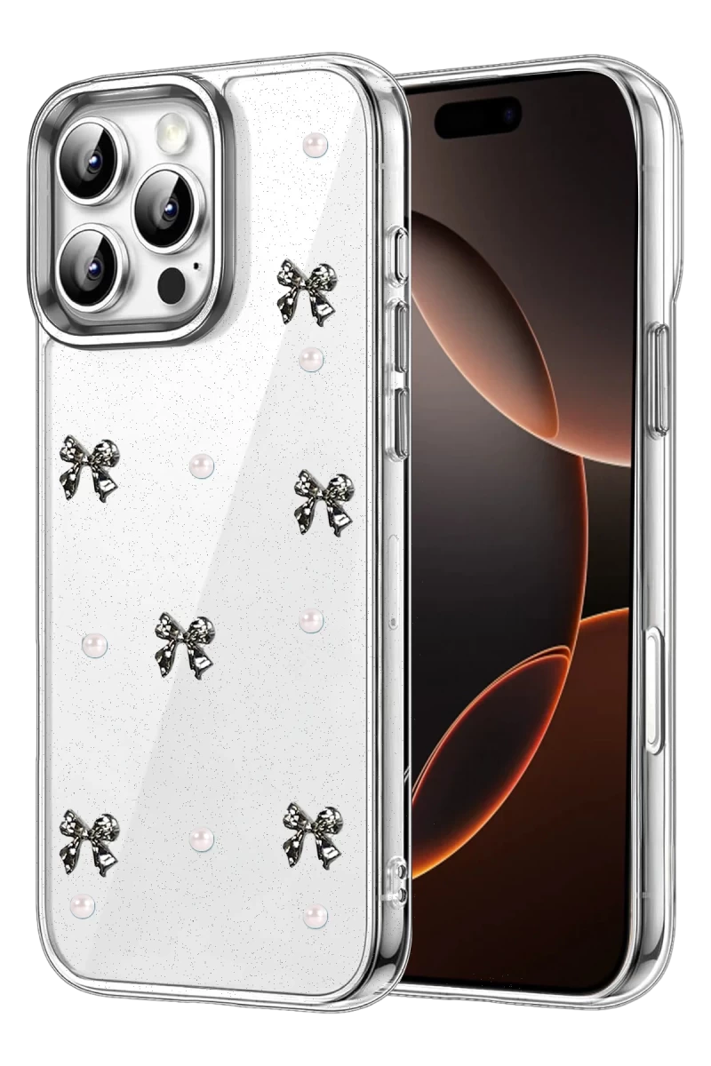 Apple iPhone 16 Pro Max Uyumlu Fiyonk Desenli Kapak - Desen 8