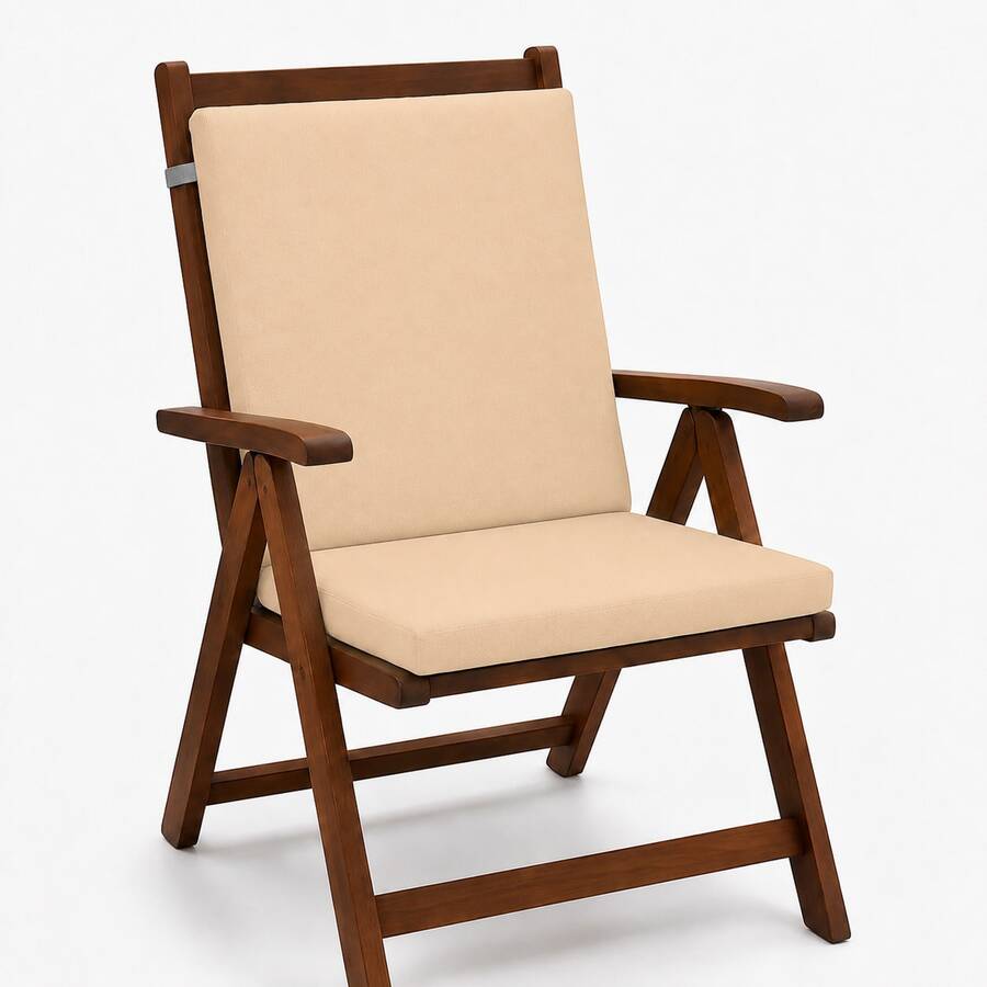 Tek Parça Sırtlıklı Sandalye Minderi · 80 × 40 × 4 cm | Bej | 80 × 40 × 4 cm