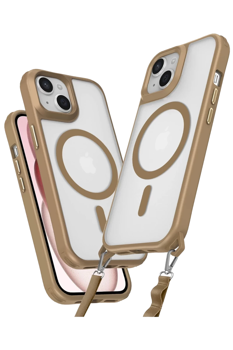 Apple iPhone 15 Plus Uyumlu Kılıf Enka Magsafe Silikon Kılıf - Desert