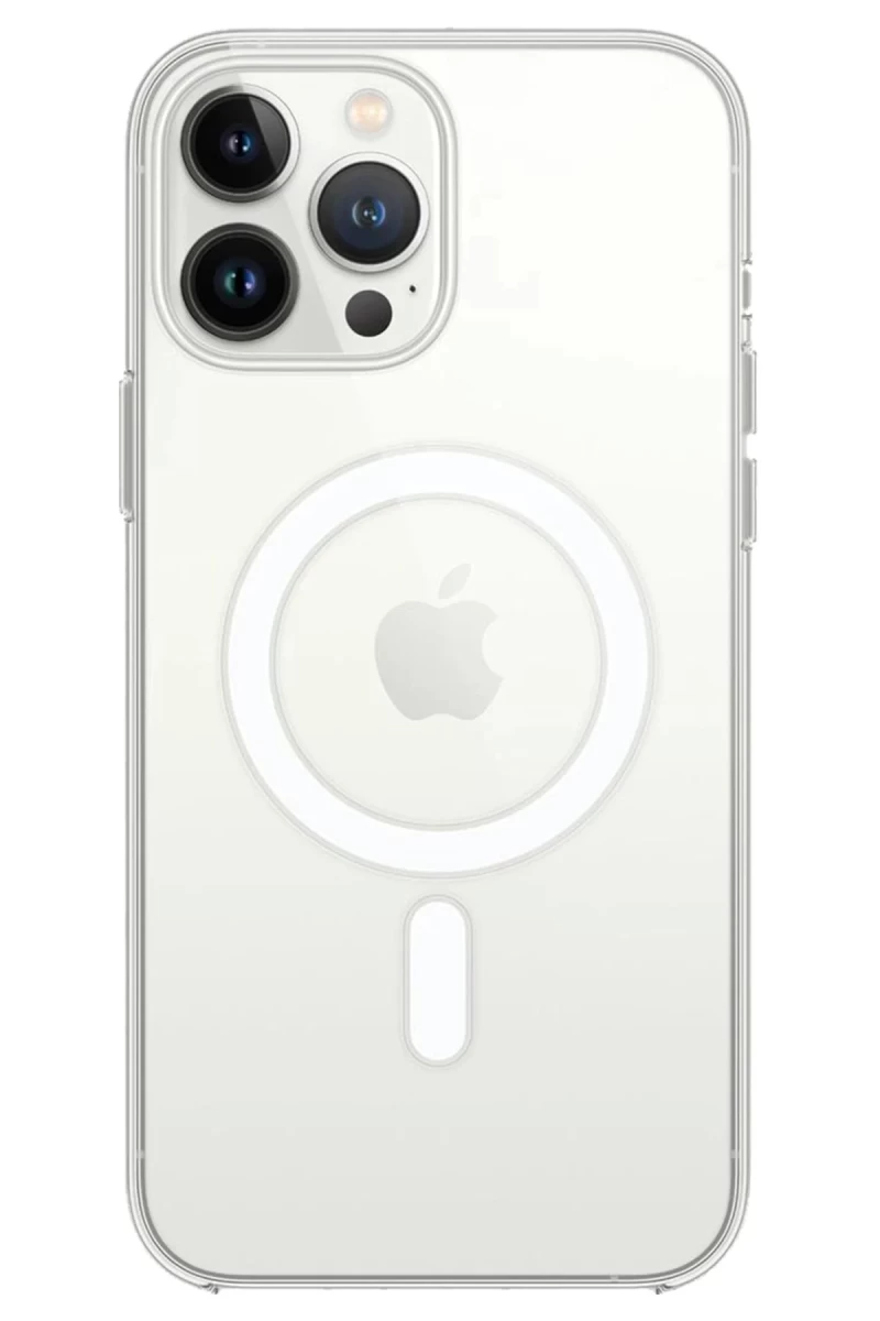Apple iPhone 14 Pro Max Uyumlu Kılıf Magneticsafe Şeffaf Silikon - Şeffaf