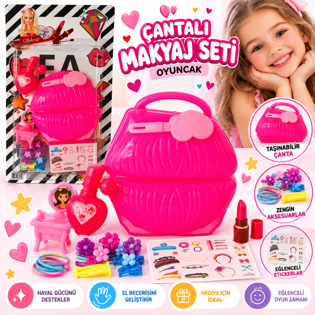 MKJ-22 KARTELA ÇANTALI MAKYAJ SETİ OYUNCAK