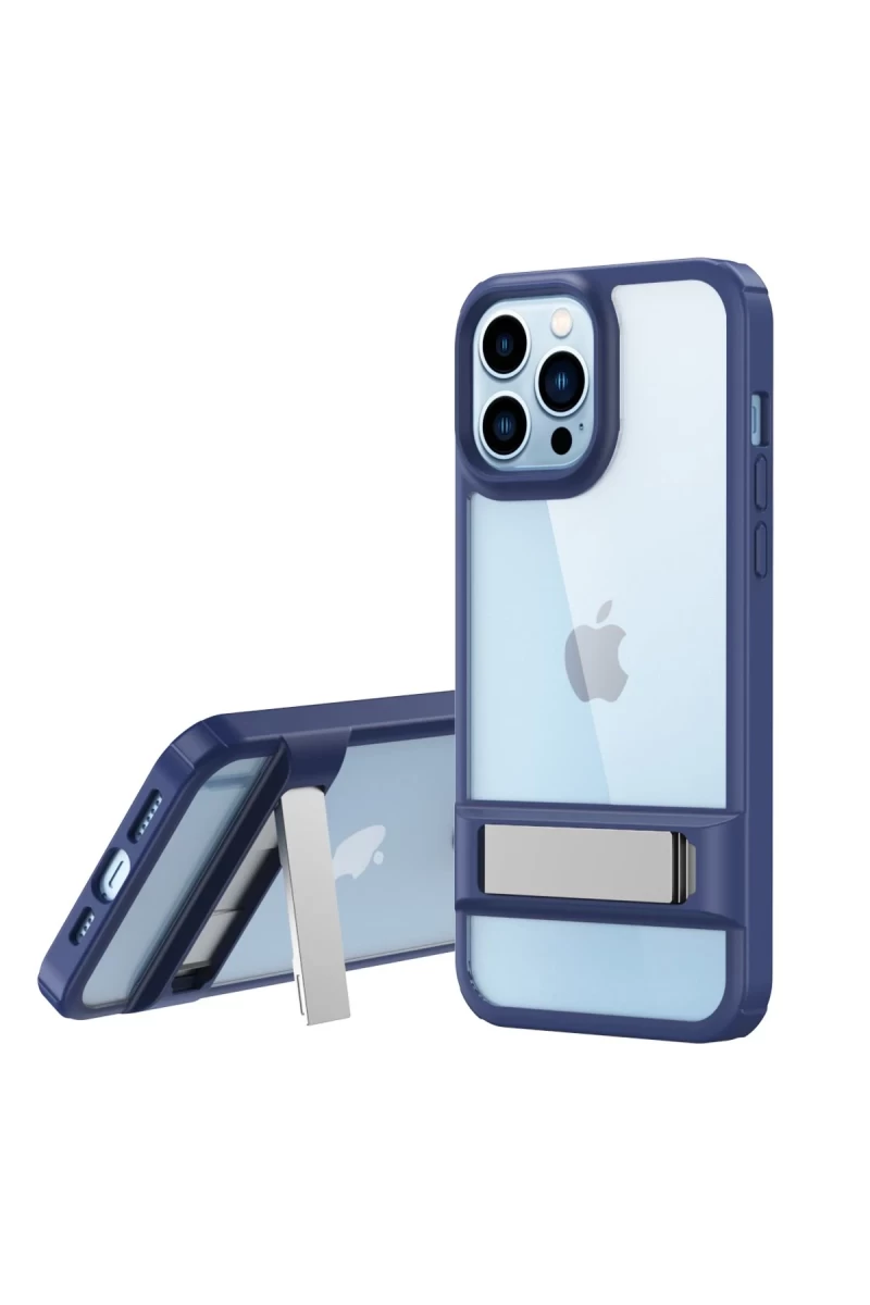 Apple iPhone 13 Pro Uyumlu Kılıf Rolet Stand Kapak - Lacivert