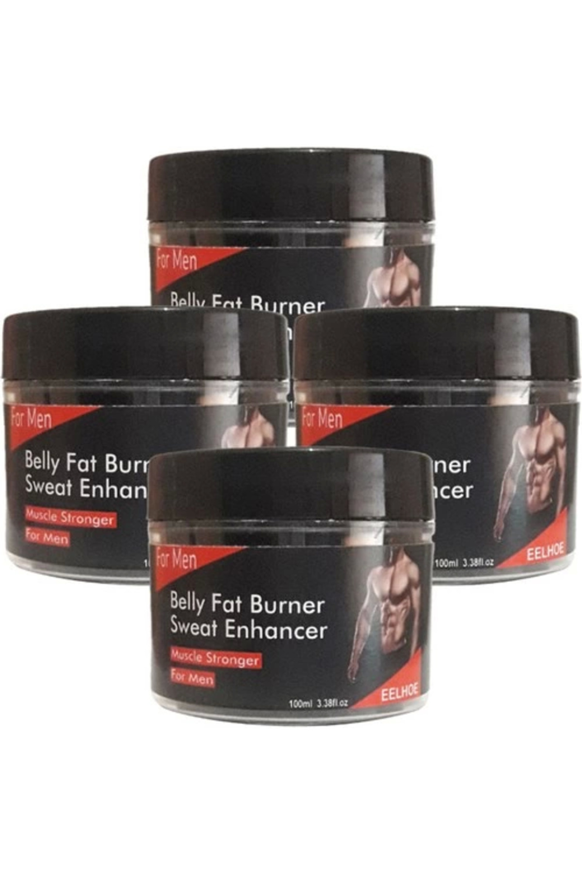 Eelhoe 4lü Adet Belly Fatburner Sweat Enhancer Erkeklere Özel Şekillendirme Kremi 100 ml