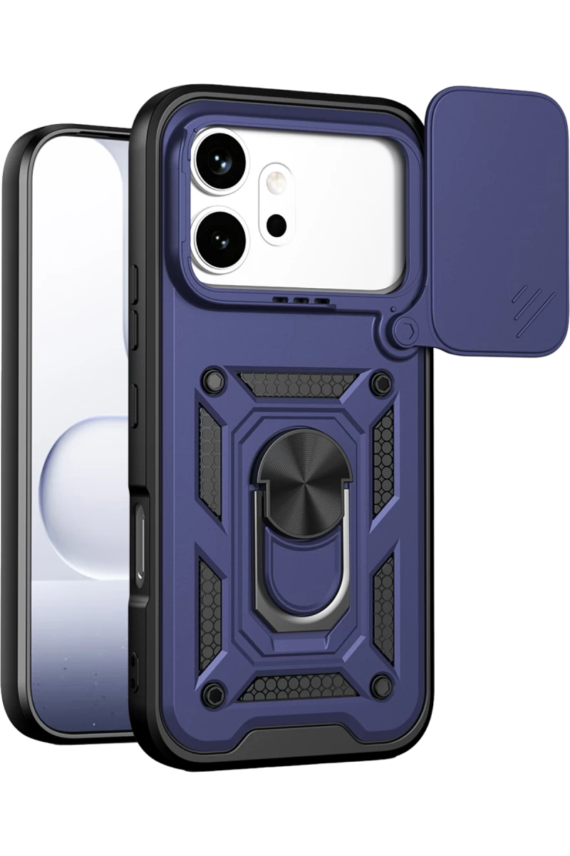 Huawei Honor 600 Uyumlu Pars Lens Yüzüklü Silikon - Lacivert
