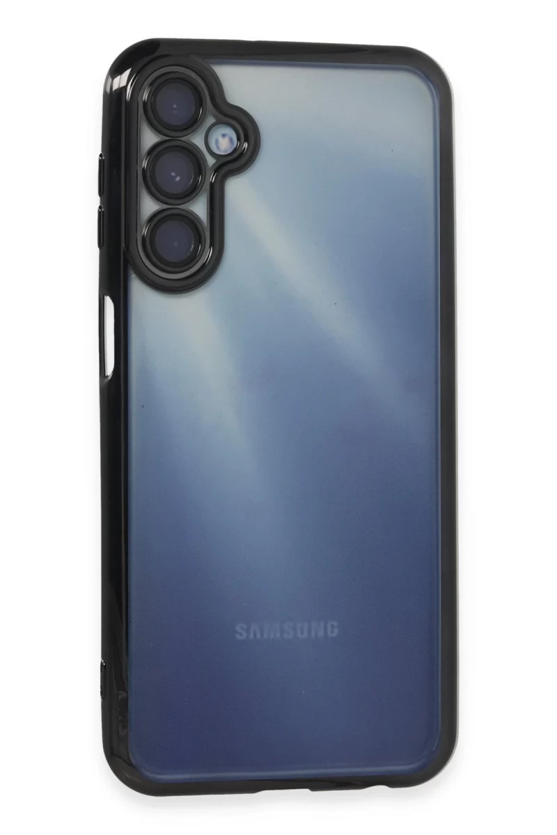 Samsung Galaxy A25 5G Uyumlu Kılıf Lensli Silikon - Siyah