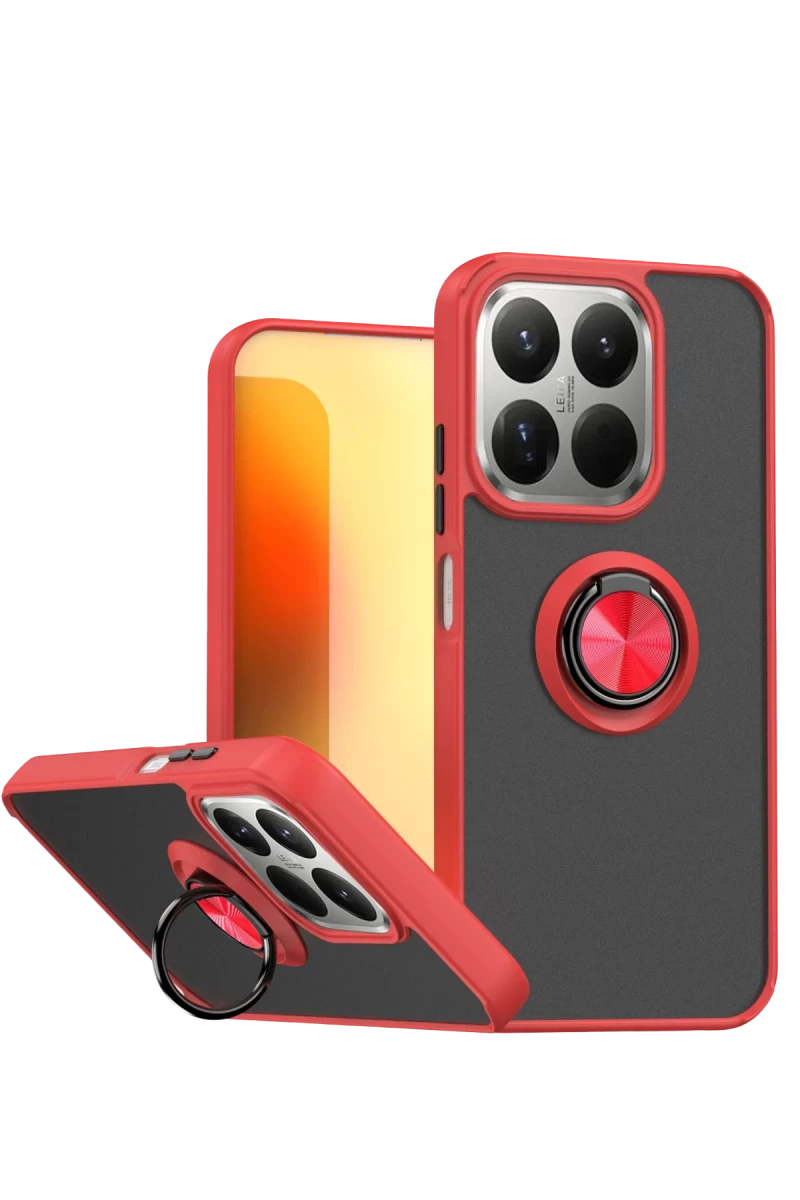 Xiaomi Mi 15T Uyumlu Montreal Yüzüklü Silikon Kapak - Kırmızı
