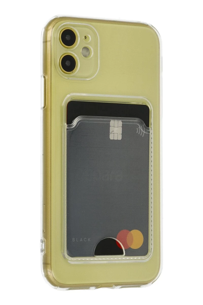 Apple iPhone 11 Uyumlu Kılıf Kart Şeffaf Silikon - Şeffaf