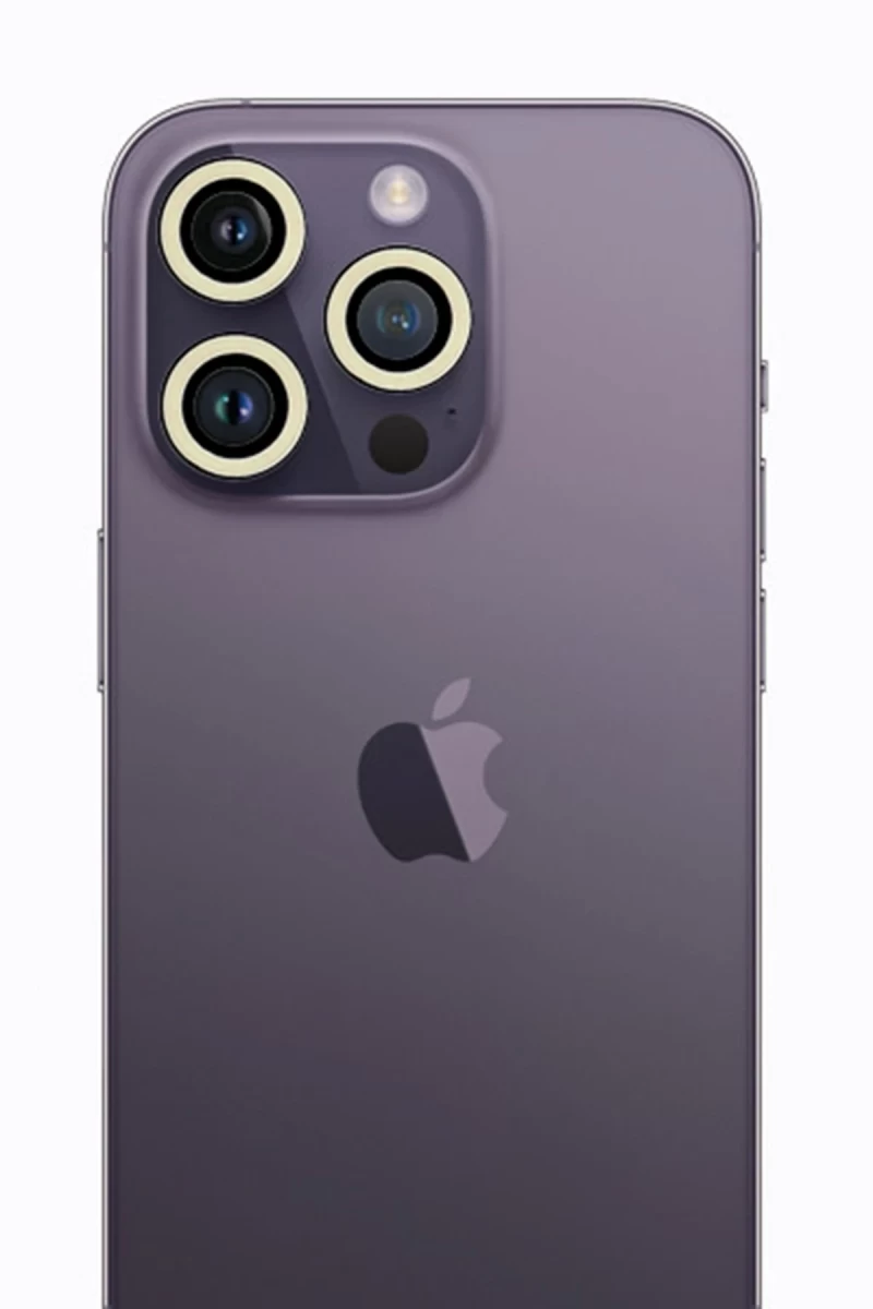 Apple iPhone 12 Pro Max Uyumlu Neon Fosforlu Kamera Lens - Beyaz